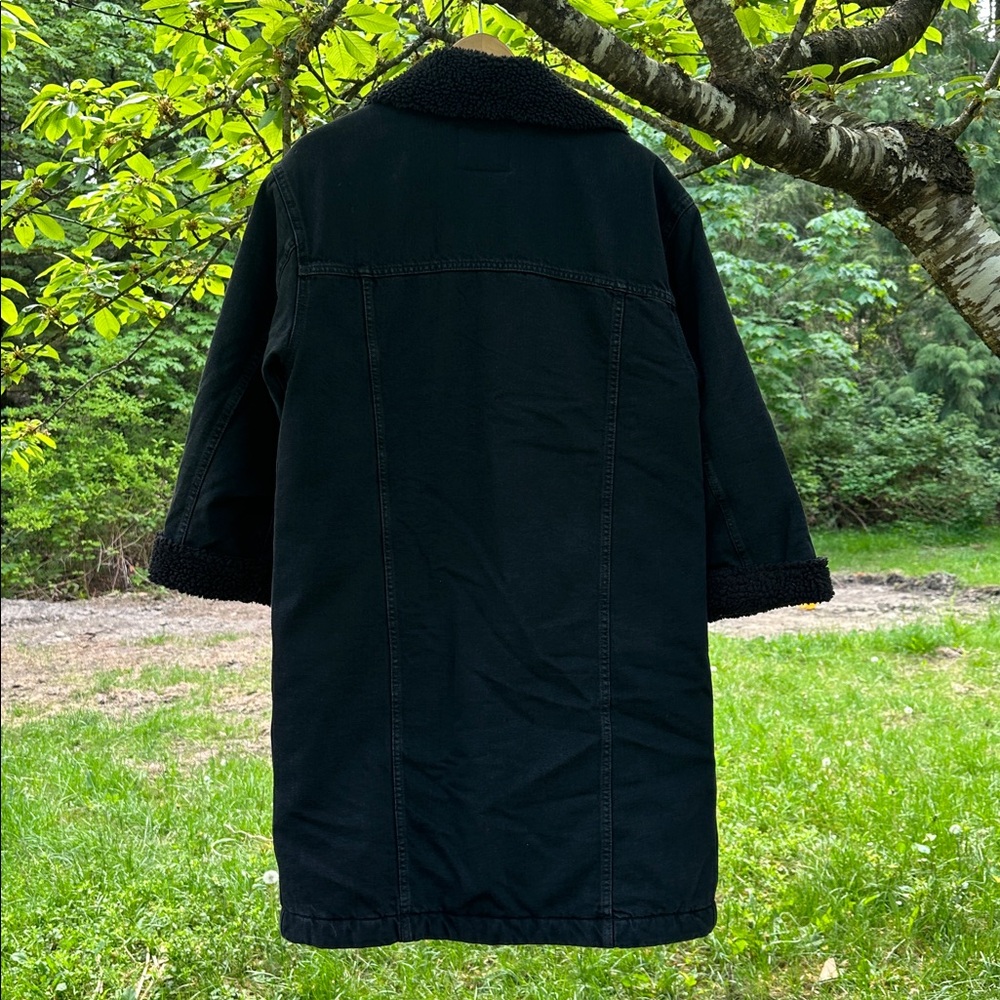 Levi's Black Quilted Jacket with Brown Leather Patch - Picture 3 of 4